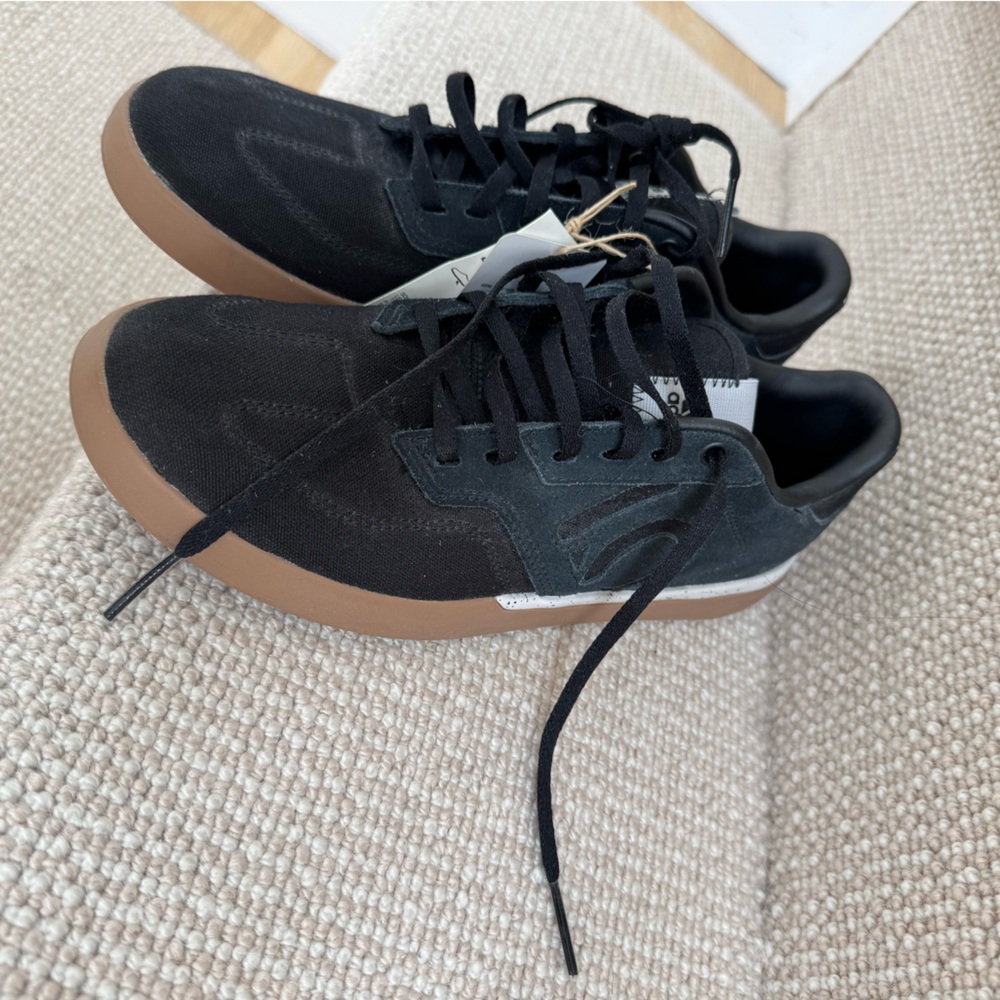 Adidas Stealth Black Tan White Sneakers